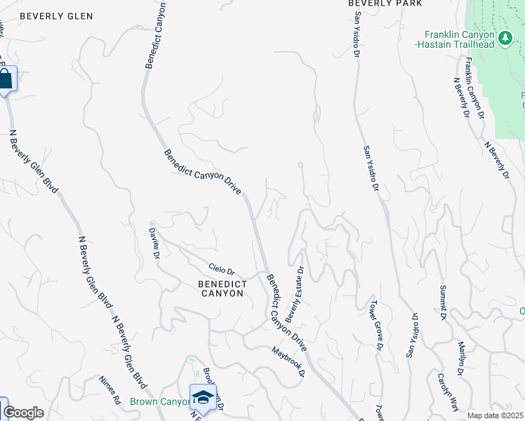 map of restaurants, bars, coffee shops, grocery stores, and more near 1430 Benedict Canyon Drive in Beverly Hills