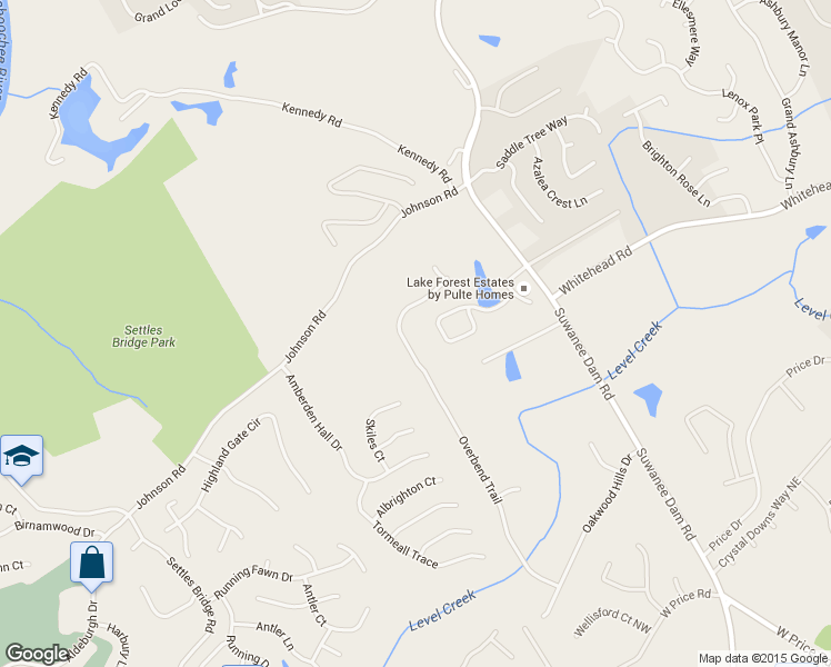 map of restaurants, bars, coffee shops, grocery stores, and more near 5365 Overbend Trail in Suwanee