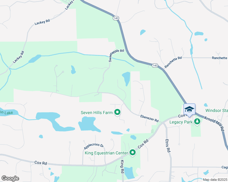 map of restaurants, bars, coffee shops, grocery stores, and more near 12690 Ebenezer Pond Court in Roswell