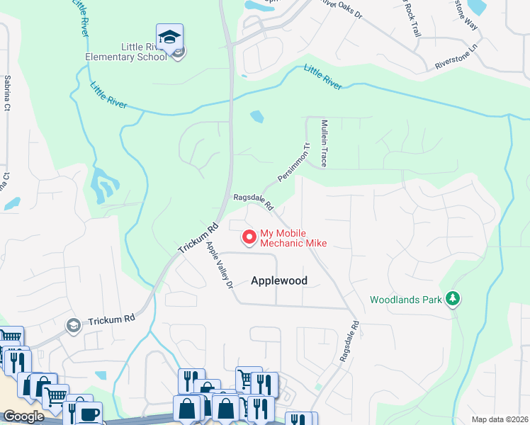 map of restaurants, bars, coffee shops, grocery stores, and more near 15 Finsbury Lane in Woodstock