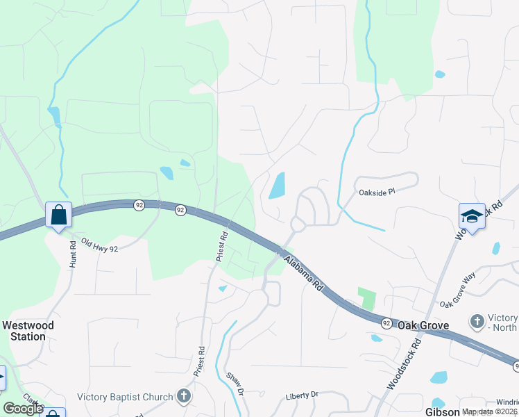 map of restaurants, bars, coffee shops, grocery stores, and more near 142 Centennial Ridge Drive in Acworth
