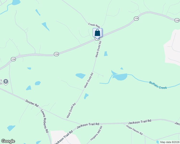 map of restaurants, bars, coffee shops, grocery stores, and more near 384 Mark Dodd Road in Jefferson