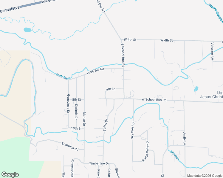 map of restaurants, bars, coffee shops, grocery stores, and more near 7th Ln in Eagar
