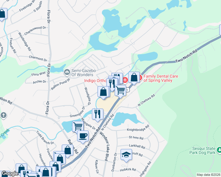 map of restaurants, bars, coffee shops, grocery stores, and more near 161 Lionsgate Drive in Columbia