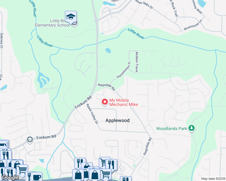 map of restaurants, bars, coffee shops, grocery stores, and more near 15 Finsbury Lane in Woodstock