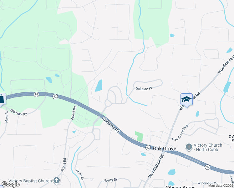 map of restaurants, bars, coffee shops, grocery stores, and more near 550 Rendezvous Road in Acworth