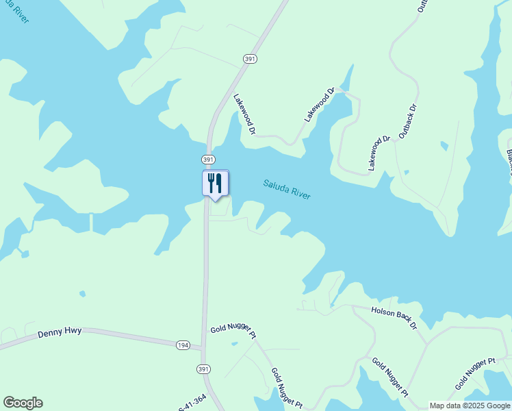 map of restaurants, bars, coffee shops, grocery stores, and more near 136 Pinkney Drive in Prosperity
