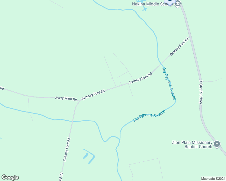 map of restaurants, bars, coffee shops, grocery stores, and more near 779 Ramsey Ford Road in Nakina