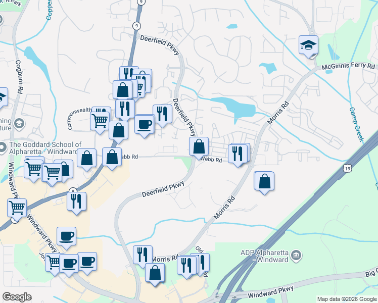 map of restaurants, bars, coffee shops, grocery stores, and more near in Milton