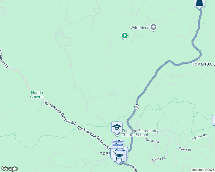 map of restaurants, bars, coffee shops, grocery stores, and more near 639 Greenleaf Canyon Road in Topanga