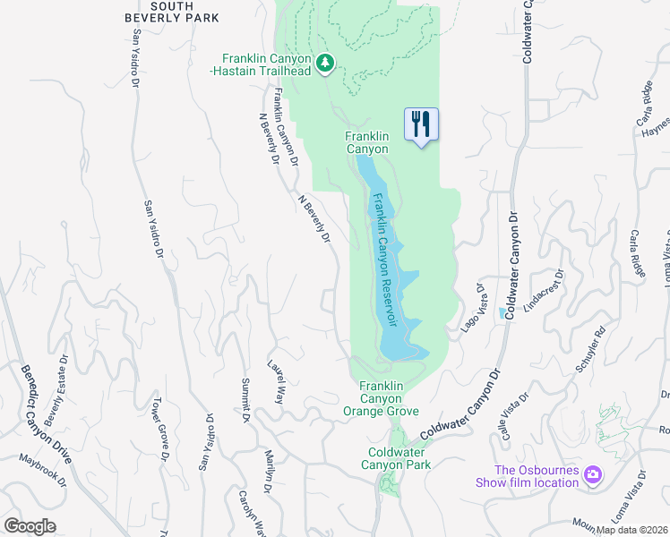 map of restaurants, bars, coffee shops, grocery stores, and more near 1521 North Beverly Drive in Beverly Hills
