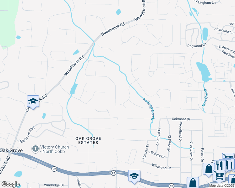 map of restaurants, bars, coffee shops, grocery stores, and more near 241 Sable Trace Drive in Acworth