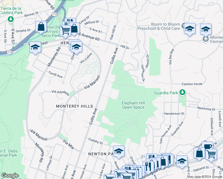 map of restaurants, bars, coffee shops, grocery stores, and more near 4646 Harriman Avenue in Los Angeles
