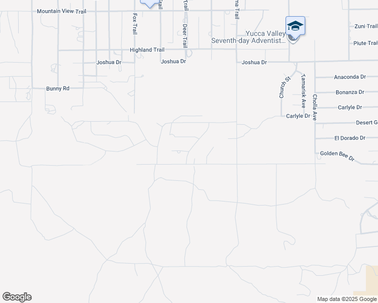 map of restaurants, bars, coffee shops, grocery stores, and more near Free Gold Drive in Yucca Valley