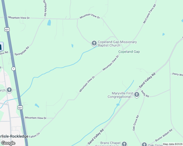 map of restaurants, bars, coffee shops, grocery stores, and more near 931 Mountain View Drive in Attalla