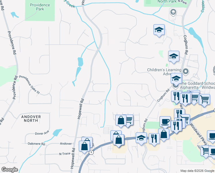 map of restaurants, bars, coffee shops, grocery stores, and more near 2357 Milton Place in Milton