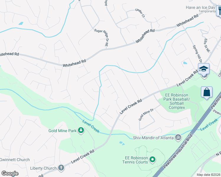 map of restaurants, bars, coffee shops, grocery stores, and more near 618 Edwards Court in Sugar Hill