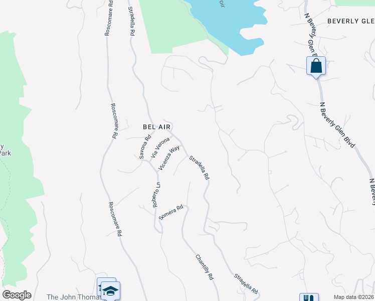 map of restaurants, bars, coffee shops, grocery stores, and more near 1410 Stradella Road in Los Angeles