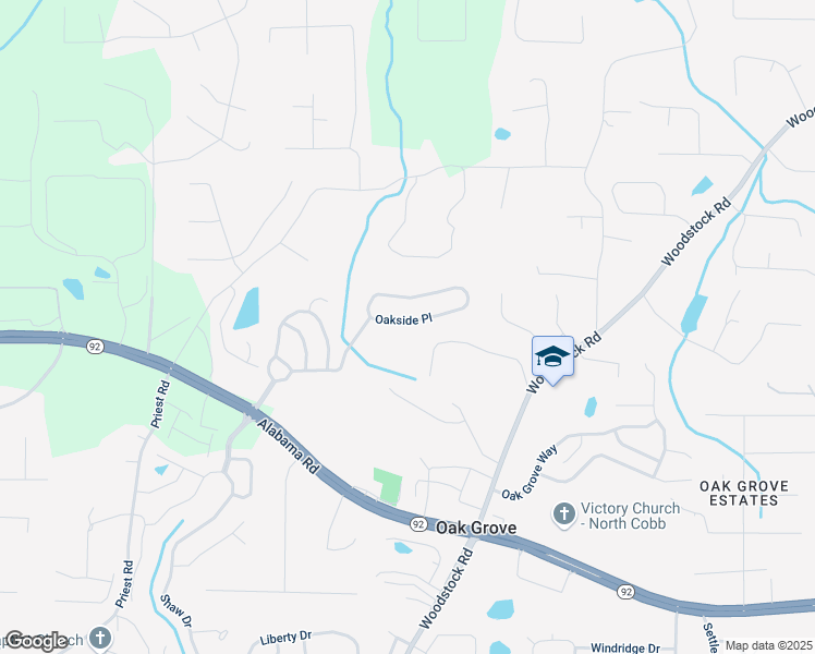 map of restaurants, bars, coffee shops, grocery stores, and more near 2286 Campground Drive in Acworth