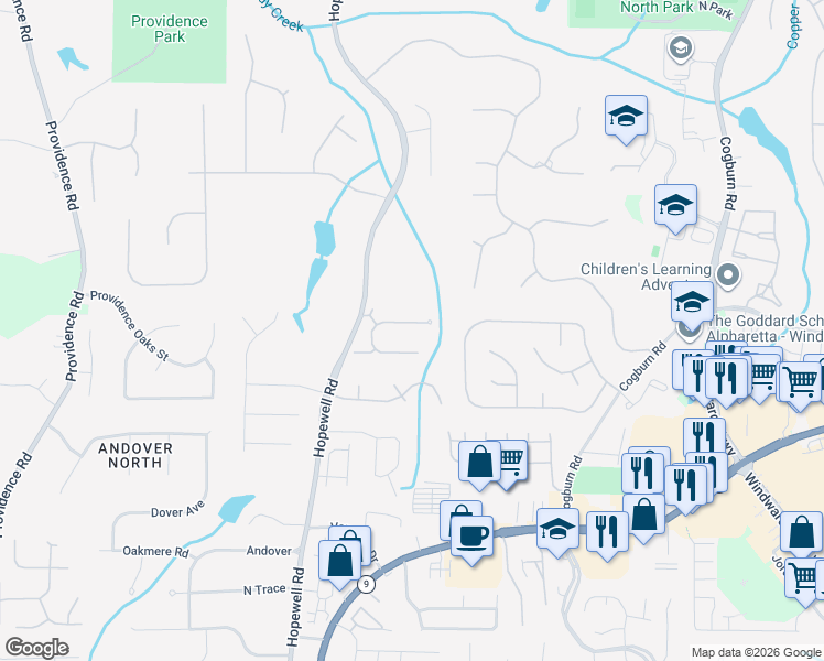 map of restaurants, bars, coffee shops, grocery stores, and more near 2357 Milton Place in Milton