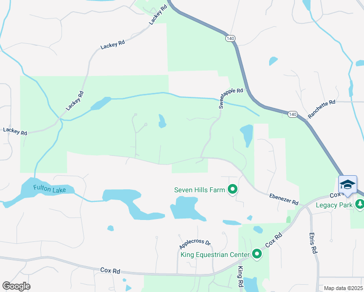 map of restaurants, bars, coffee shops, grocery stores, and more near 735 Ebenezer Road in Roswell