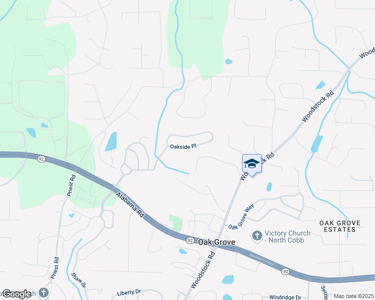 map of restaurants, bars, coffee shops, grocery stores, and more near 532 Oakside Place in Acworth