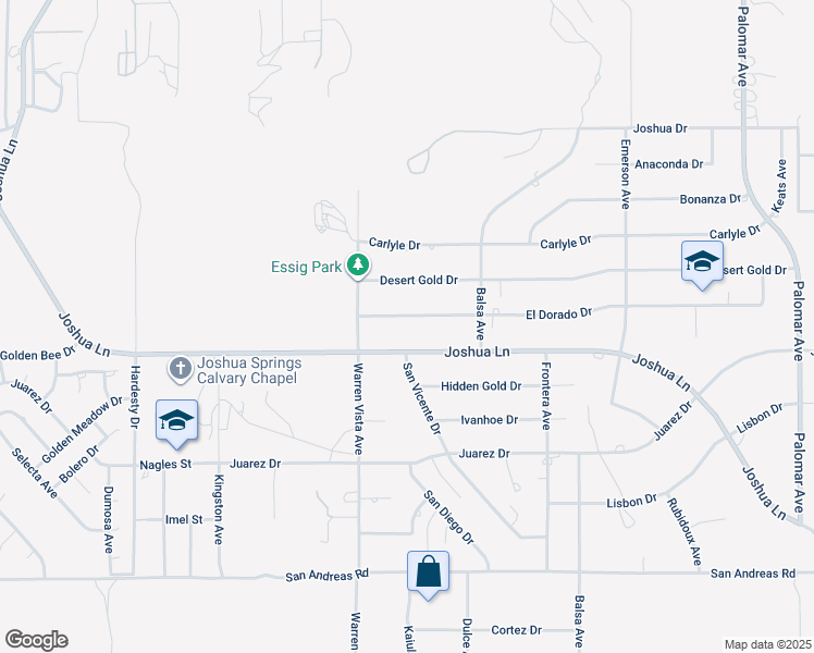 map of restaurants, bars, coffee shops, grocery stores, and more near 57795 El Dorado Drive in Yucca Valley