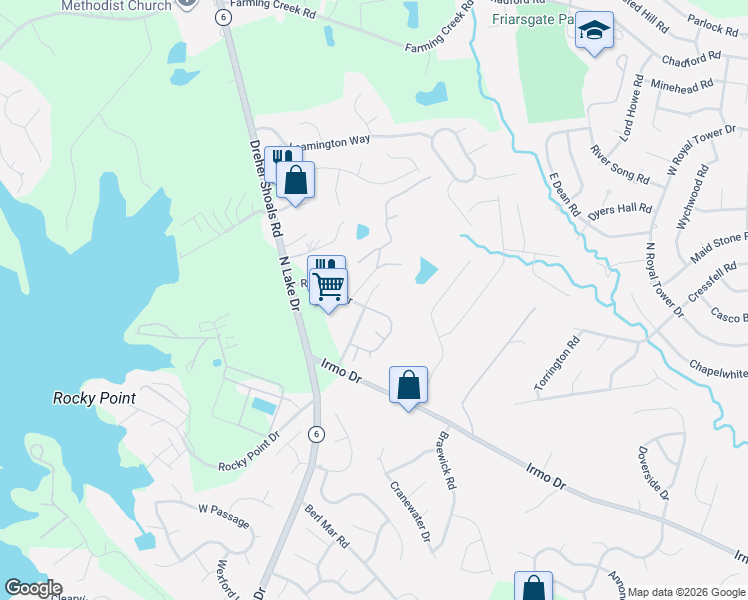 map of restaurants, bars, coffee shops, grocery stores, and more near 172 Regency Drive in Columbia