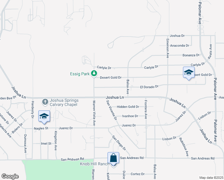 map of restaurants, bars, coffee shops, grocery stores, and more near 57825 El Dorado Drive in Yucca Valley