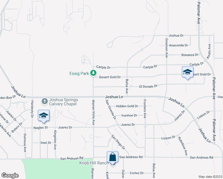 map of restaurants, bars, coffee shops, grocery stores, and more near 57825 El Dorado Drive in Yucca Valley