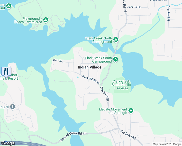 map of restaurants, bars, coffee shops, grocery stores, and more near 5928 Dogwood Drive Southeast in Acworth