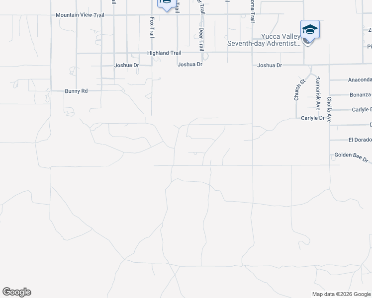 map of restaurants, bars, coffee shops, grocery stores, and more near 55840 Free Gold Drive in Yucca Valley