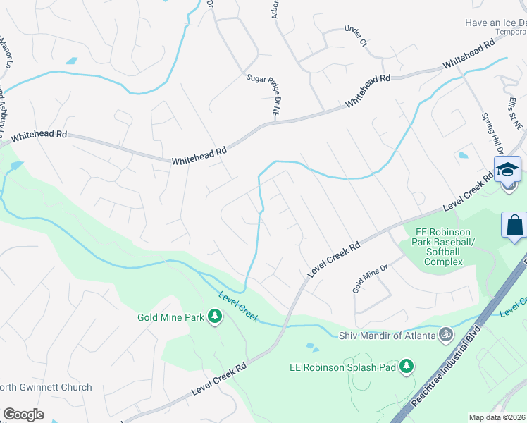 map of restaurants, bars, coffee shops, grocery stores, and more near 5137 Allison Way Northeast in Sugar Hill