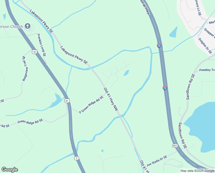 map of restaurants, bars, coffee shops, grocery stores, and more near 10 Creek Drive Southeast in Cartersville