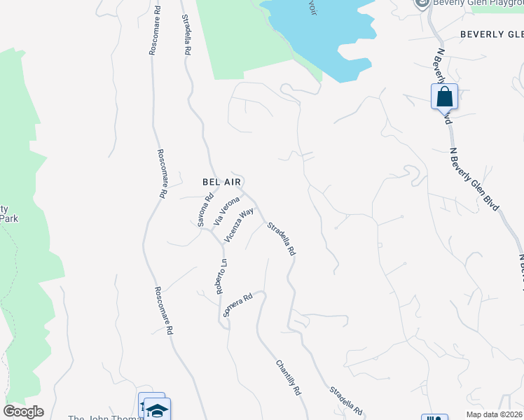 map of restaurants, bars, coffee shops, grocery stores, and more near 1420 Stradella Road in Los Angeles
