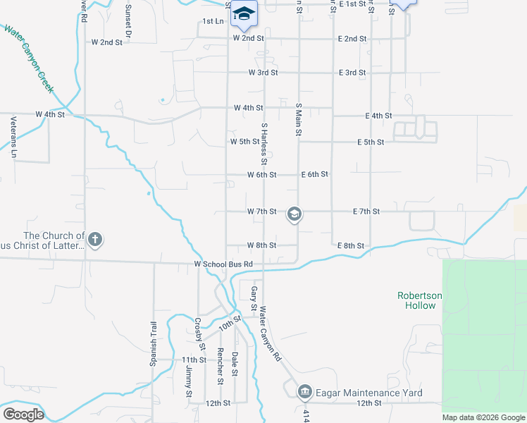 map of restaurants, bars, coffee shops, grocery stores, and more near 701 South Harless Street in Eagar
