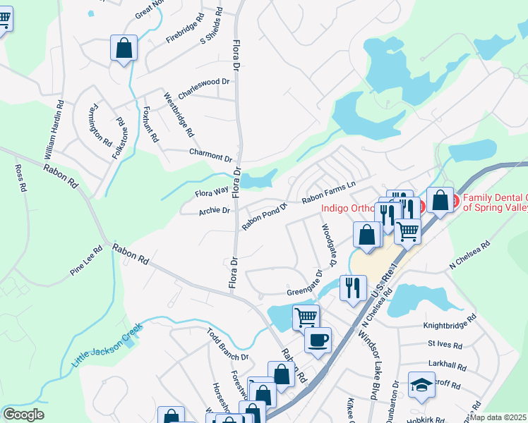 map of restaurants, bars, coffee shops, grocery stores, and more near 1037 Rabon Pond Drive in Columbia