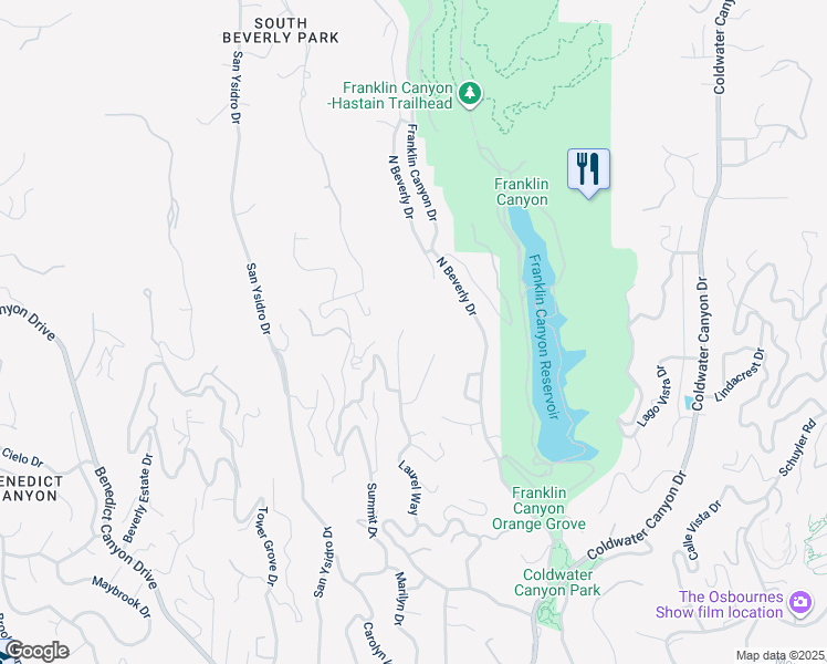 map of restaurants, bars, coffee shops, grocery stores, and more near 9470 Wilshire Boulevard in Beverly Hills
