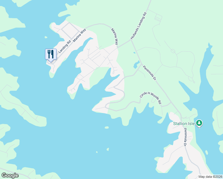 map of restaurants, bars, coffee shops, grocery stores, and more near 17 Blue Heron Lane in Prosperity