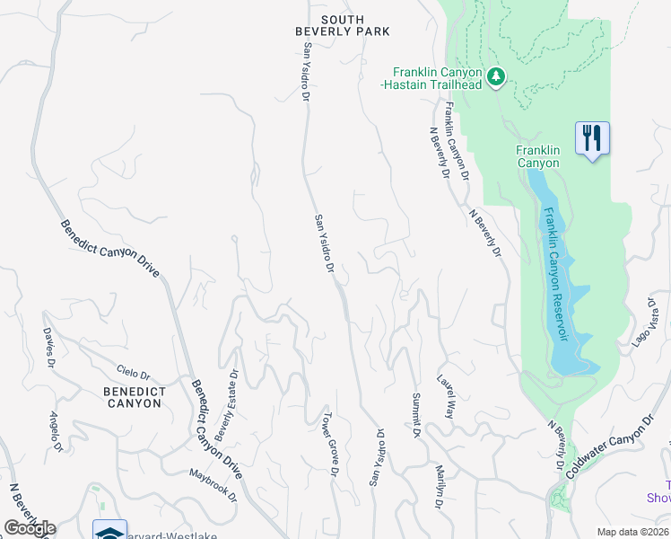 map of restaurants, bars, coffee shops, grocery stores, and more near 1514 San Ysidro Drive in Beverly Hills