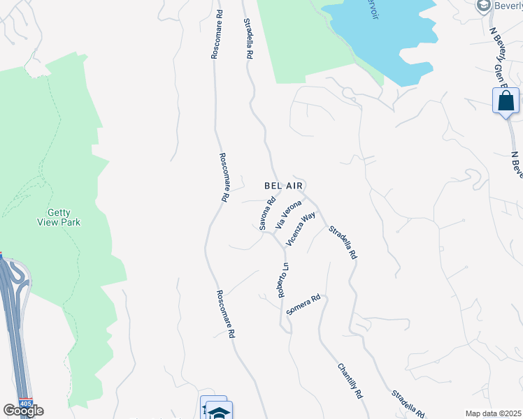map of restaurants, bars, coffee shops, grocery stores, and more near 10835 Savona Road in Los Angeles