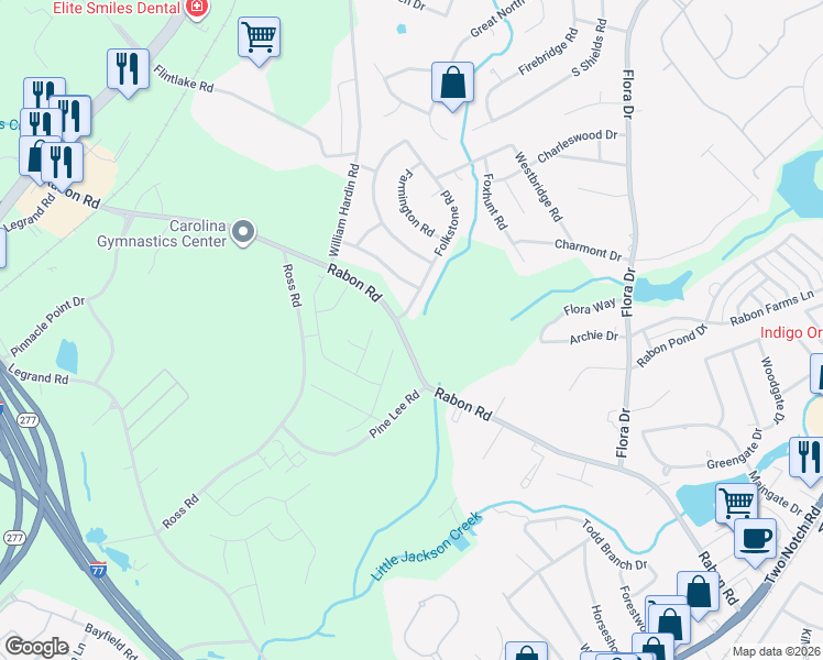 map of restaurants, bars, coffee shops, grocery stores, and more near 647 Folkstone Road in Columbia