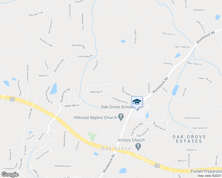 map of restaurants, bars, coffee shops, grocery stores, and more near 625 Oakside Place in Acworth