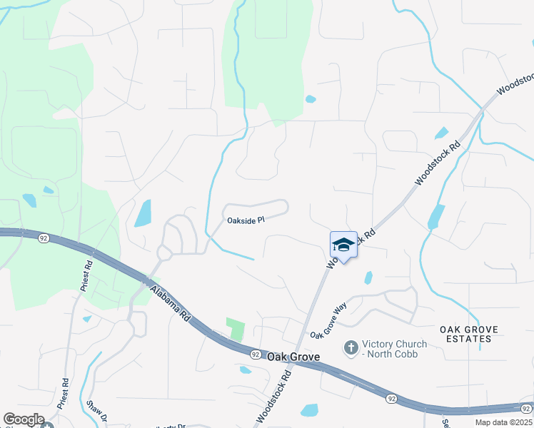 map of restaurants, bars, coffee shops, grocery stores, and more near 553 Oakside Place in Acworth