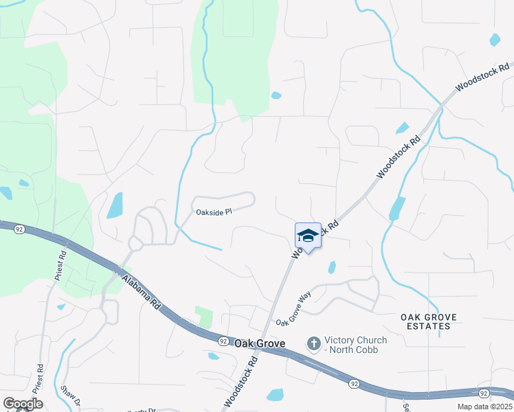 map of restaurants, bars, coffee shops, grocery stores, and more near 580 Oakside Place in Acworth