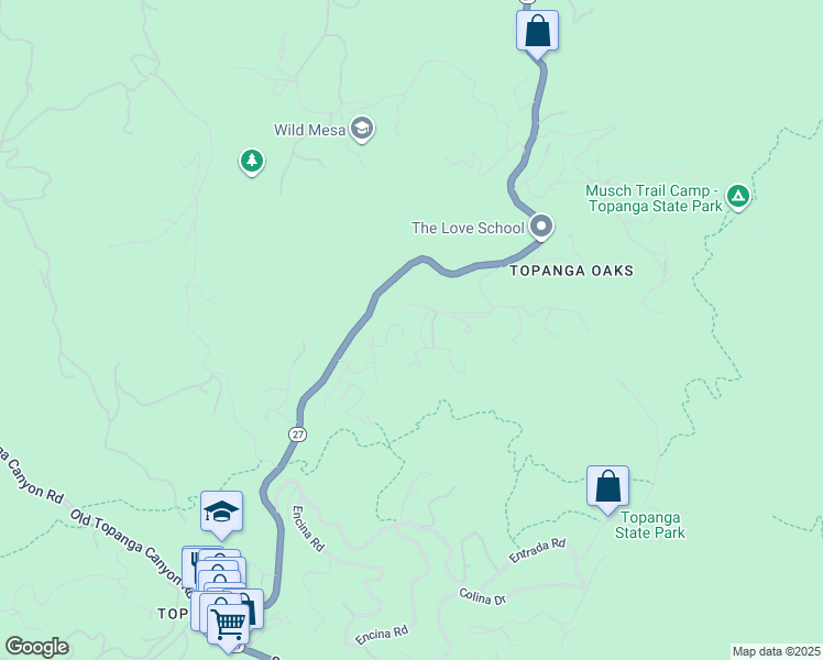 map of restaurants, bars, coffee shops, grocery stores, and more near 713 Robinson Road in Los Angeles County