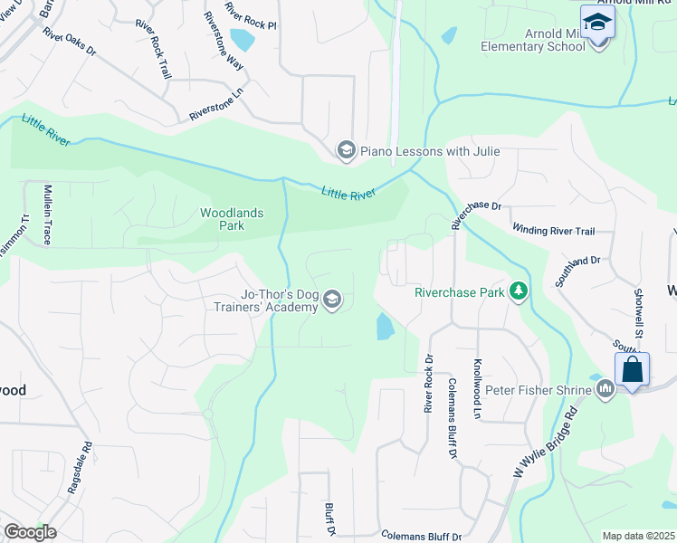 map of restaurants, bars, coffee shops, grocery stores, and more near 608 Chickory Court in Woodstock