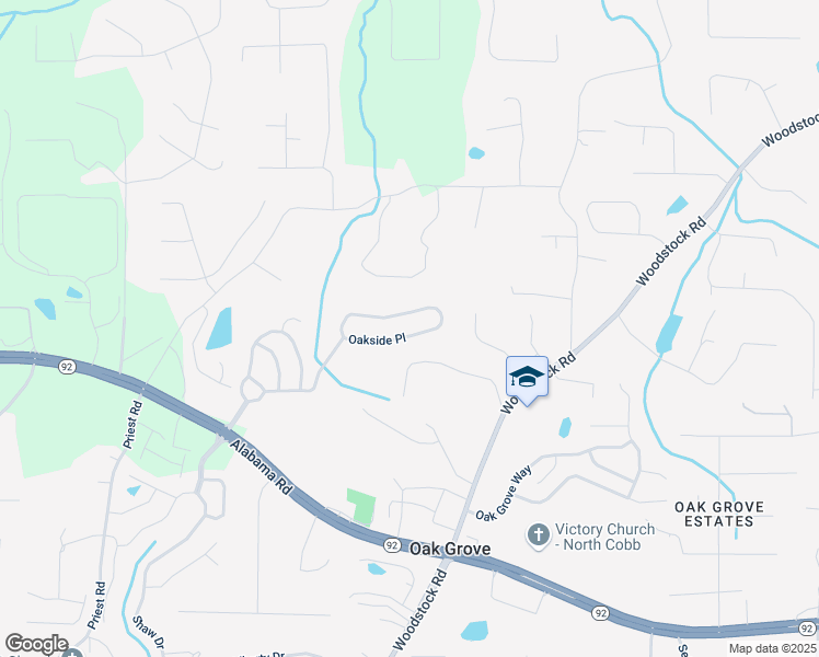 map of restaurants, bars, coffee shops, grocery stores, and more near 553 Oakside Place in Acworth