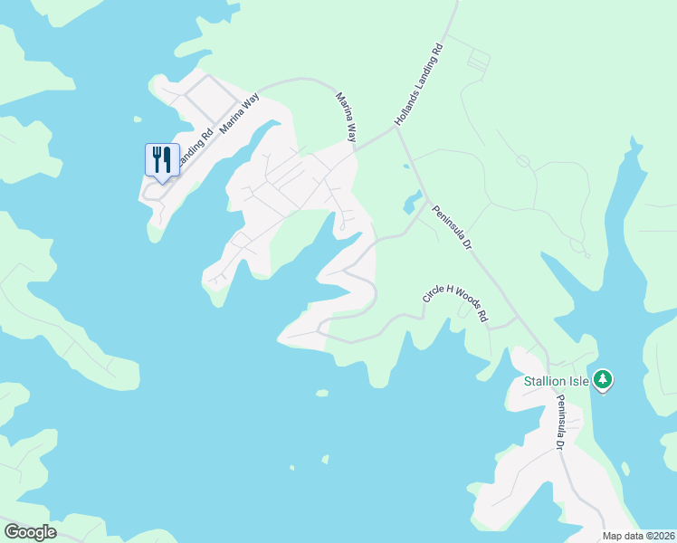map of restaurants, bars, coffee shops, grocery stores, and more near 17 Blue Heron Lane in Prosperity