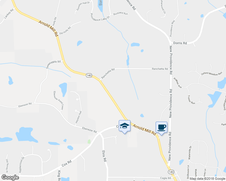 map of restaurants, bars, coffee shops, grocery stores, and more near 13015 Arnold Mill Road in Roswell